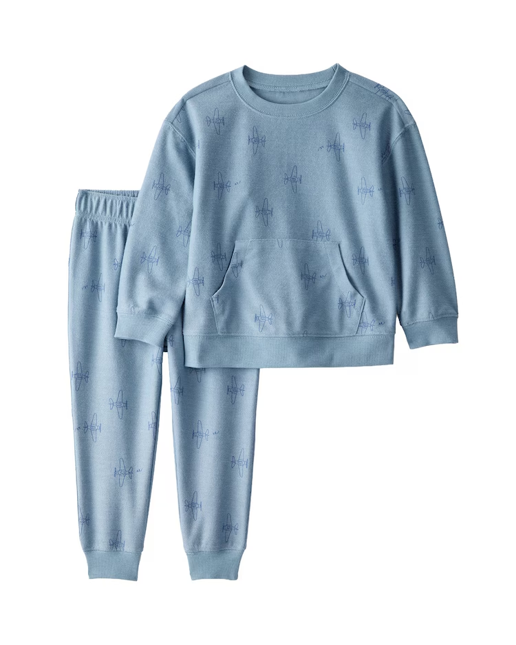 Conjunto longo infantil 2 peças avião - azul | Carter's