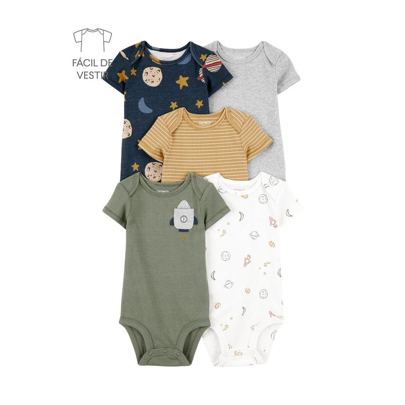 Kit body bebê 5 peças planetas e foguetes | Carter's