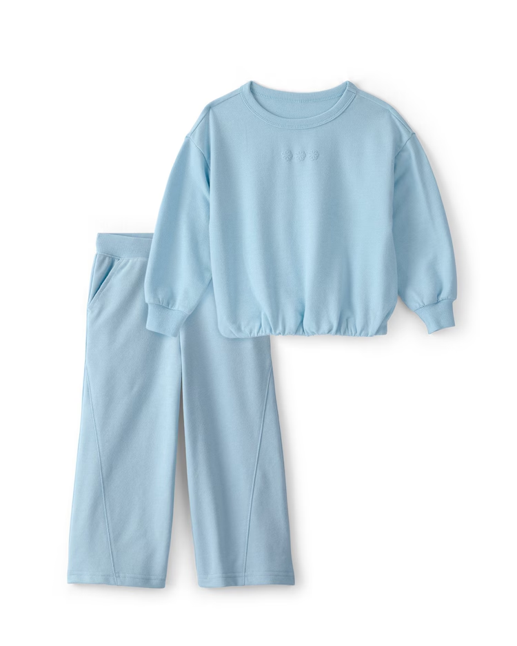 Conjunto Carter's infantil menina floral 2 peças - Azul Claro