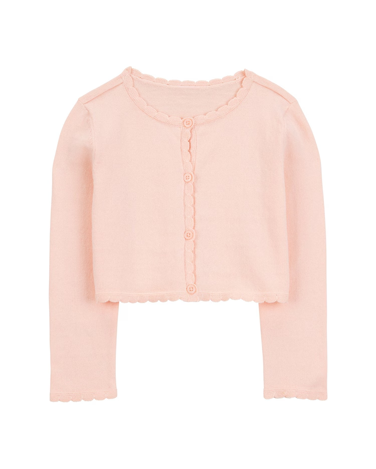 Casaco infantil de tricot rosa | Carter's